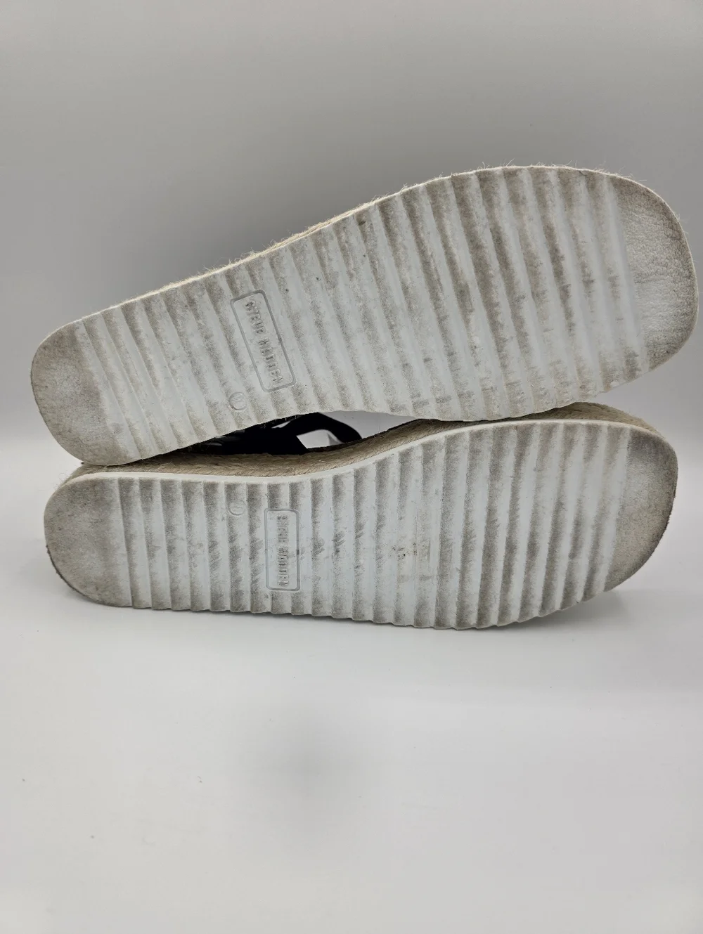 Steve Madden Jaklin‎ Platform Sandals Womens 10 Black Espadrille